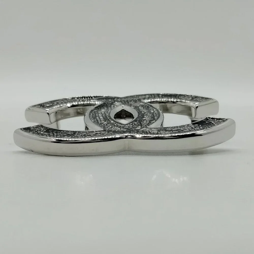 Chanel Brooch Pin Silver Black B24 B 597-051025